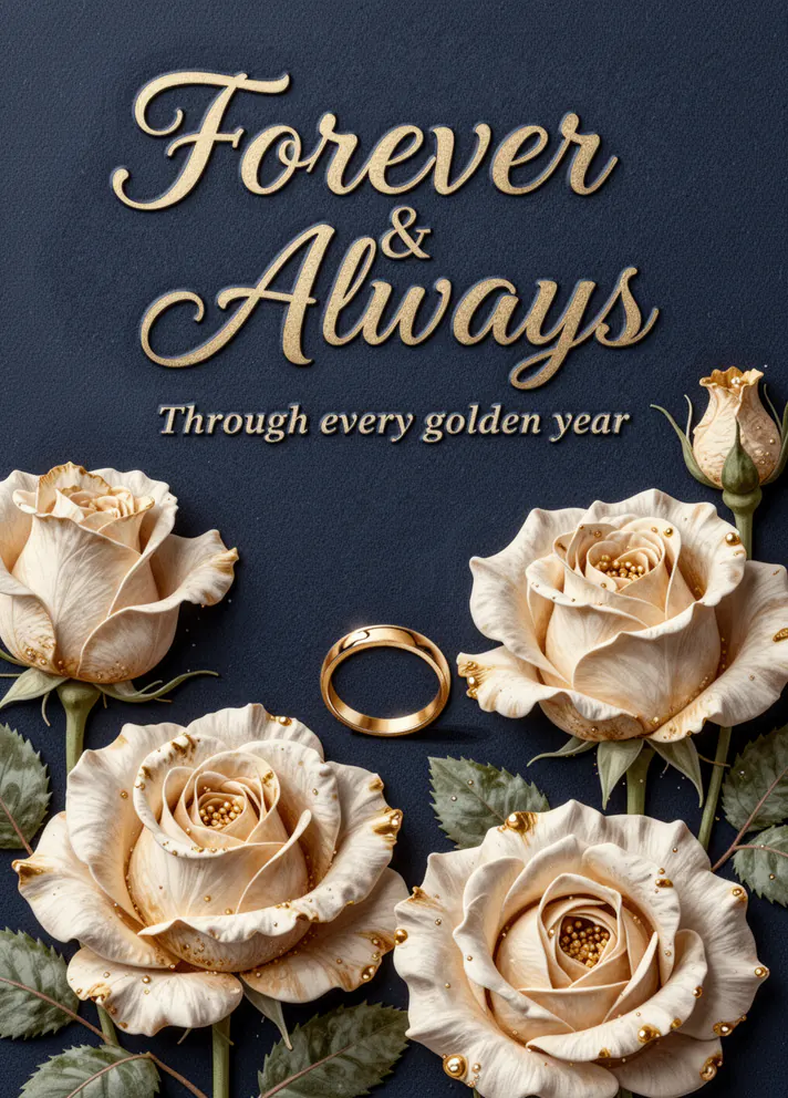 Golden Years, anniversary card cover