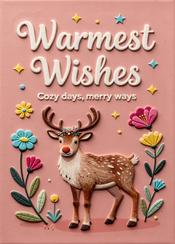 Reindeer Team, Christmas card cover