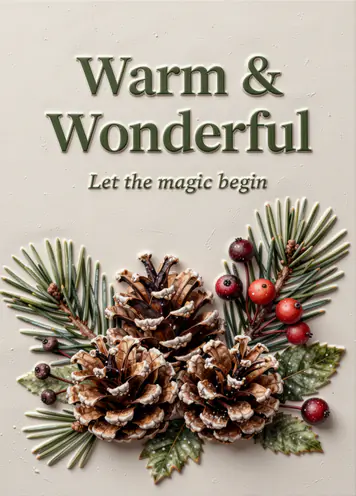 Sugared Pinecones, Christmas card cover