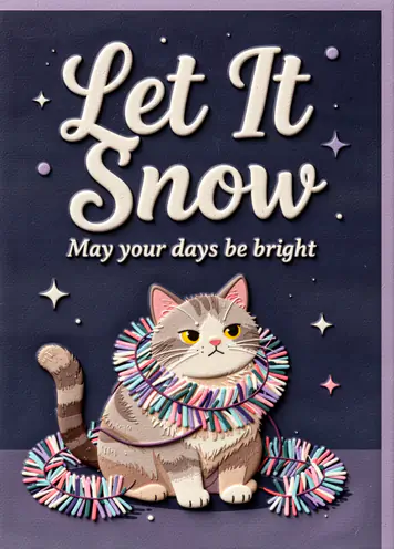 Christmas Cat, Christmas card cover