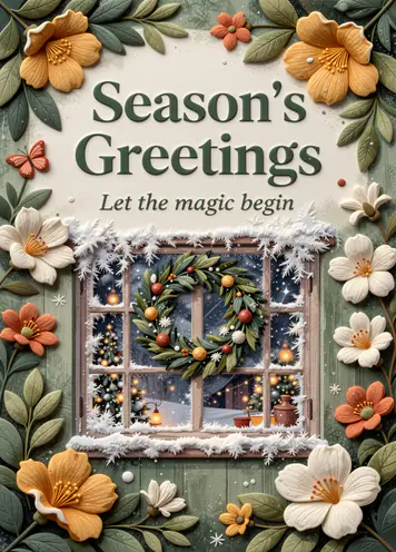 Frosted Window, Christmas card cover