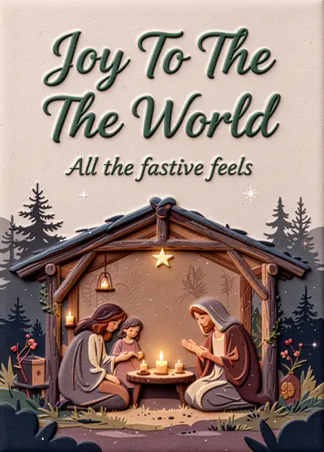 Nativity Scene, Christmas card cover
