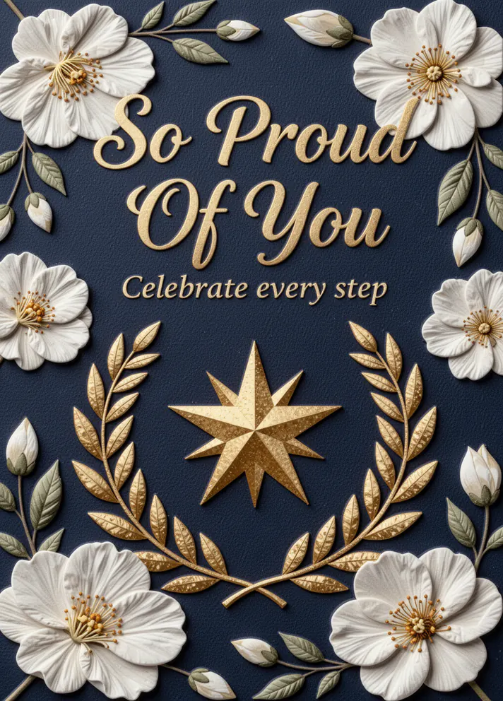 Laurel & Star, congratulations card cover