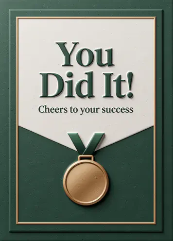 Medal Ribbon, congratulations card cover