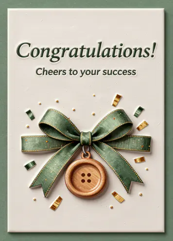 Buttons & Bobbins, congratulations card cover