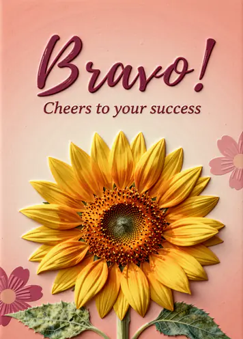 Sunflower Congrats, congratulations card cover