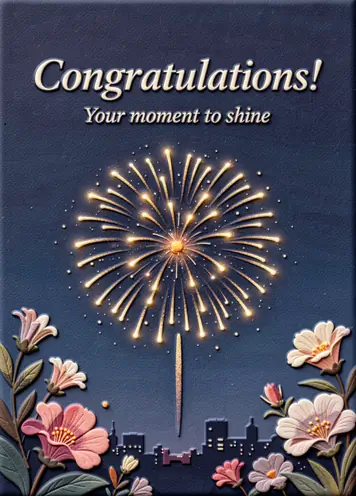 Milestone Fireworks, congratulations card cover