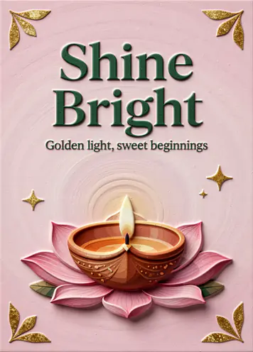 Lotus Diya, Diwali card cover