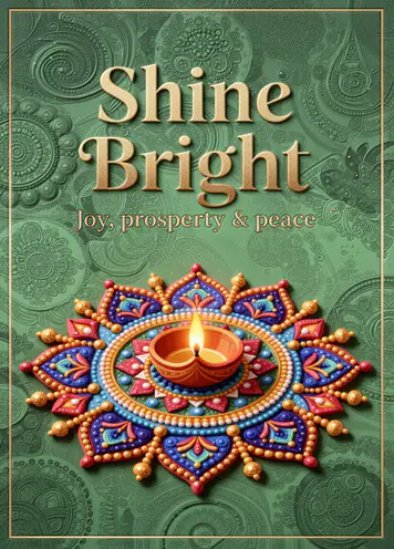 Rangoli Beauty, Diwali card cover
