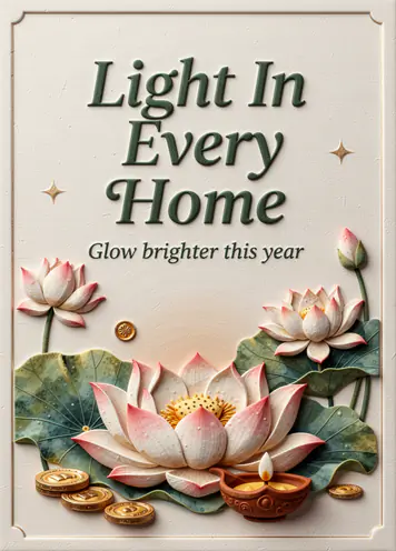 Lakshmi Blessings, Diwali card cover