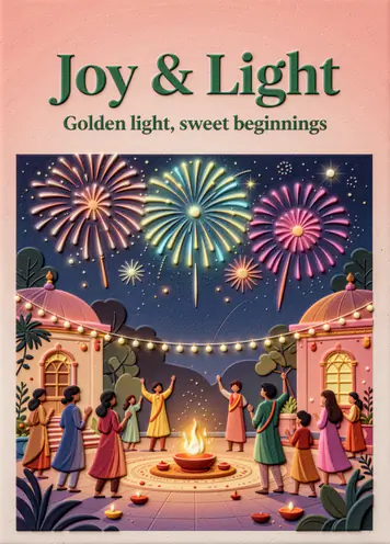 Fireworks Night, Diwali card cover