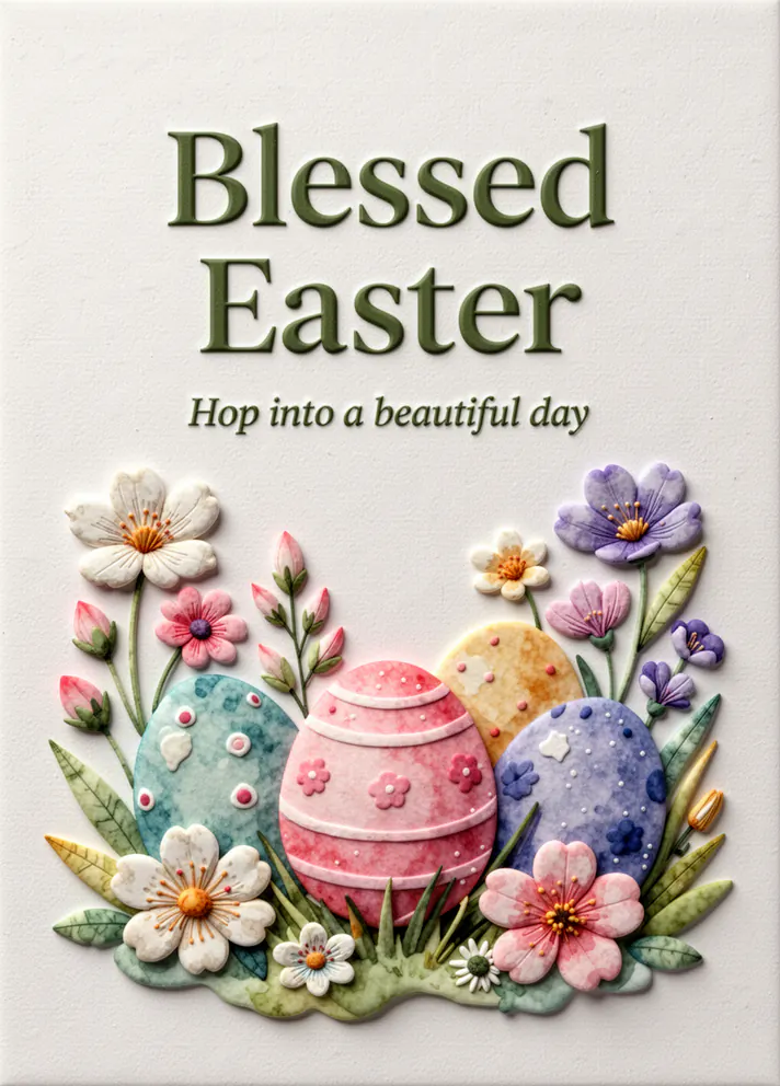 Egg Hunt, Easter card cover
