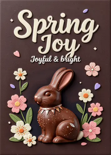 Chocolate Bunny, Easter card cover