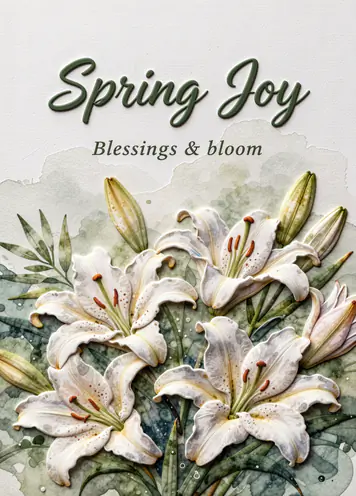Lily Garden, Easter card cover