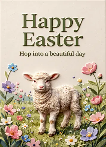 Lamb Of Peace, Easter card cover