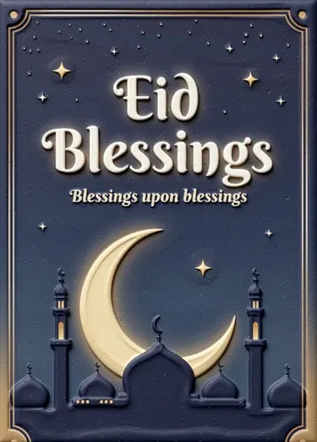 Crescent Moon, Eid card cover