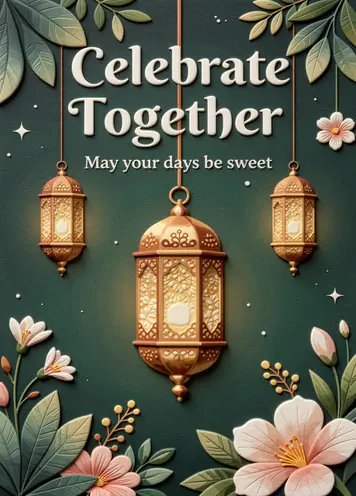 Lanterns Of Joy, Eid card cover