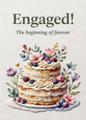 Engagement Cake, engagement card cover