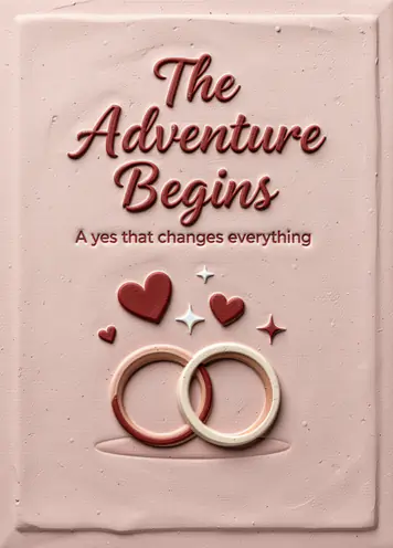 Hearts & Rings, engagement card cover