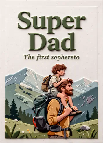 Dad & Kid Backpack, Father’s Day card cover