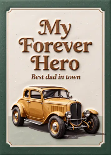 Classic Car, Father’s Day card cover