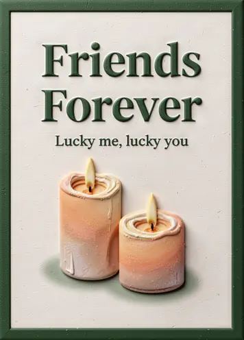 Candle Lit, friendship card cover