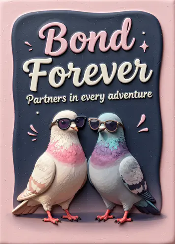 Wingman Pigeon, friendship card cover