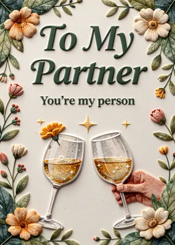 Wine & Roses With Friends, friendship card cover