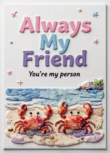 Beach Buddies, friendship card cover
