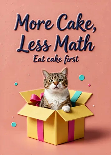 Gift Wrapped Cat, funny birthday card cover