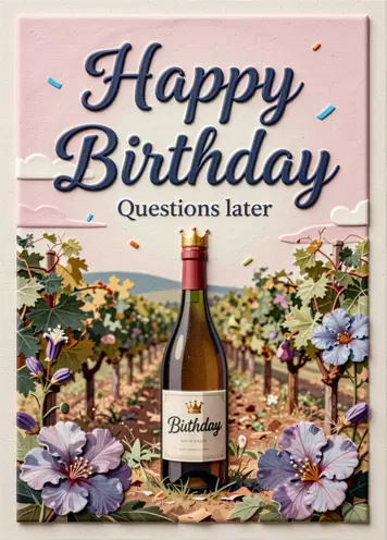 Aging Wine Joke, funny birthday card cover