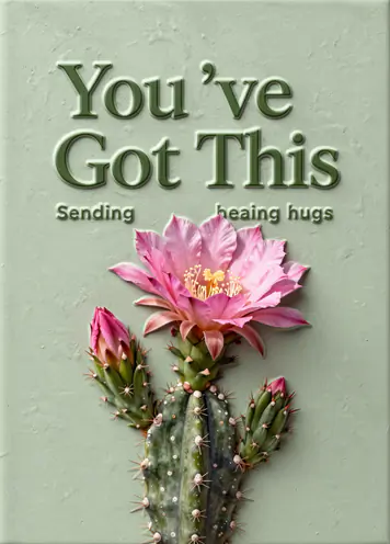 Blooming Patience, get well card cover