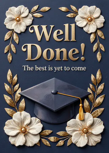 Gold Medal, graduation card cover