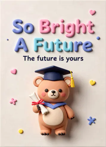 Grad Bear, graduation card cover
