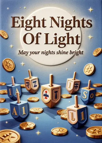 Spin The Dreidel, Hanukkah card cover