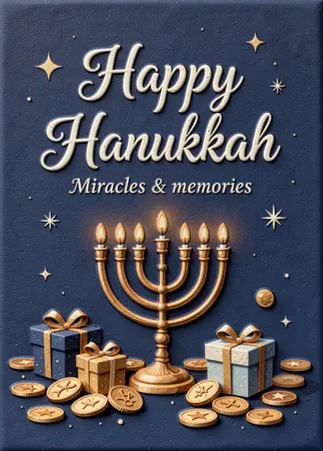 Gelt And Gifts, Hanukkah card cover