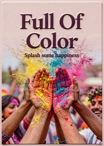 Colored Hands, Holi card cover