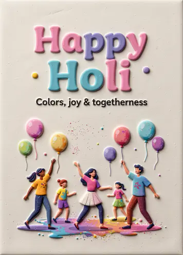Water Balloons, Holi card cover