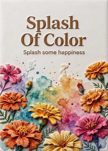 Colorful Marigolds, Holi card cover
