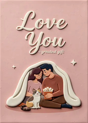 Sofa Cuddle, love card cover