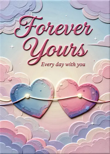 Two Hearts One String, love card cover