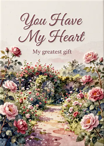 Rose Garden Path, love card cover