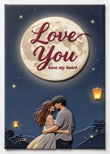 Moonlit Embrace, love card cover