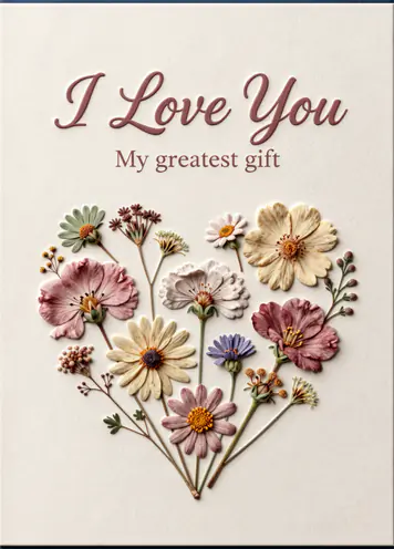 Flower Pressed Love, love card cover