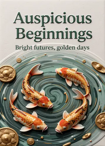Koi Wishes, Lunar New Year card cover