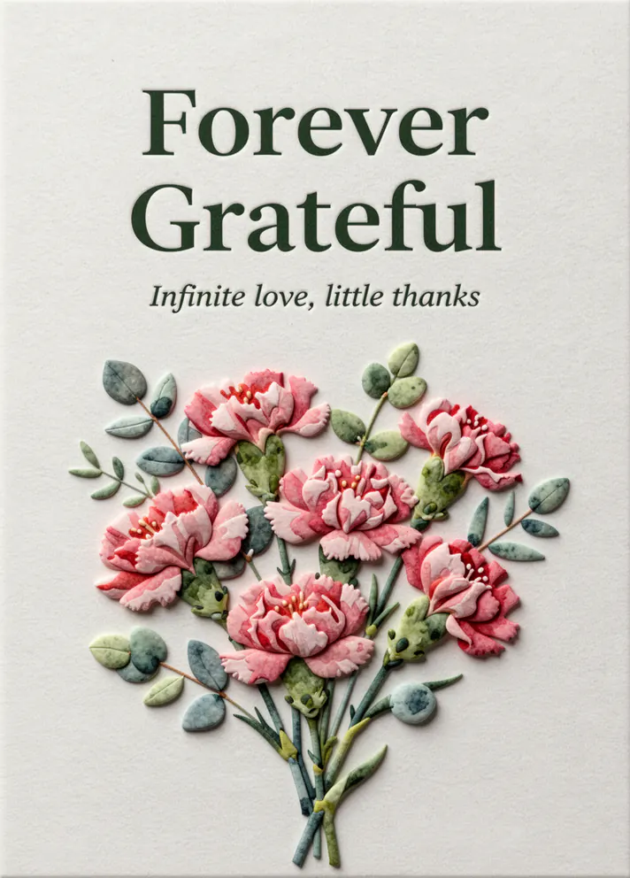 Carnation Bouquet, Mother’s Day card cover
