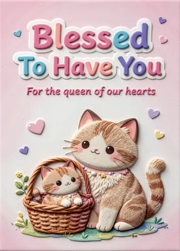 Mother Cat, Mother’s Day card cover