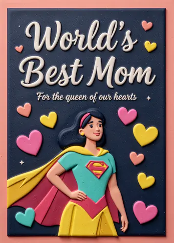 Wonder Woman Mum, Mother’s Day card cover