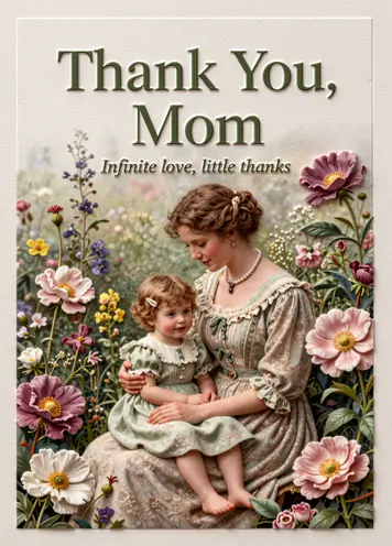 Vintage Woman, Mother’s Day card cover