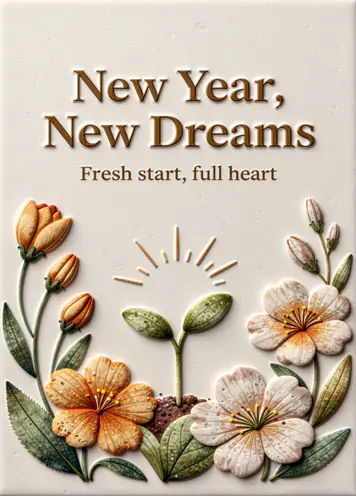 Fresh Start Sprout, New Year card cover